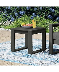Modern Outdoor Hdpe Rectangle Patio Side Table