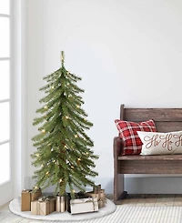 Puleo 4FT Pre-Lit Alpine Artificial Christmas Tree