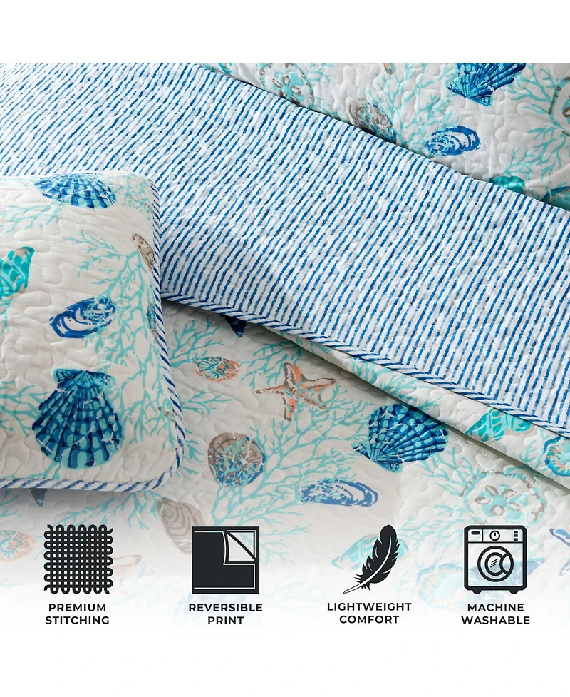 Linery & Co. Coastal Microfiber Quilt Set With Shams