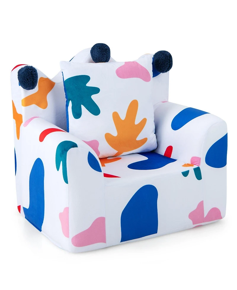 High-density Padding Kids Sofa with Armrest and Extra Pilow