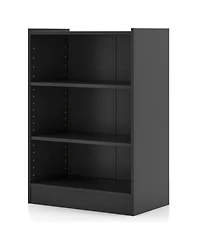 3-Tier Bookcase Open Display Rack Cabinet with Adjustable Shelves