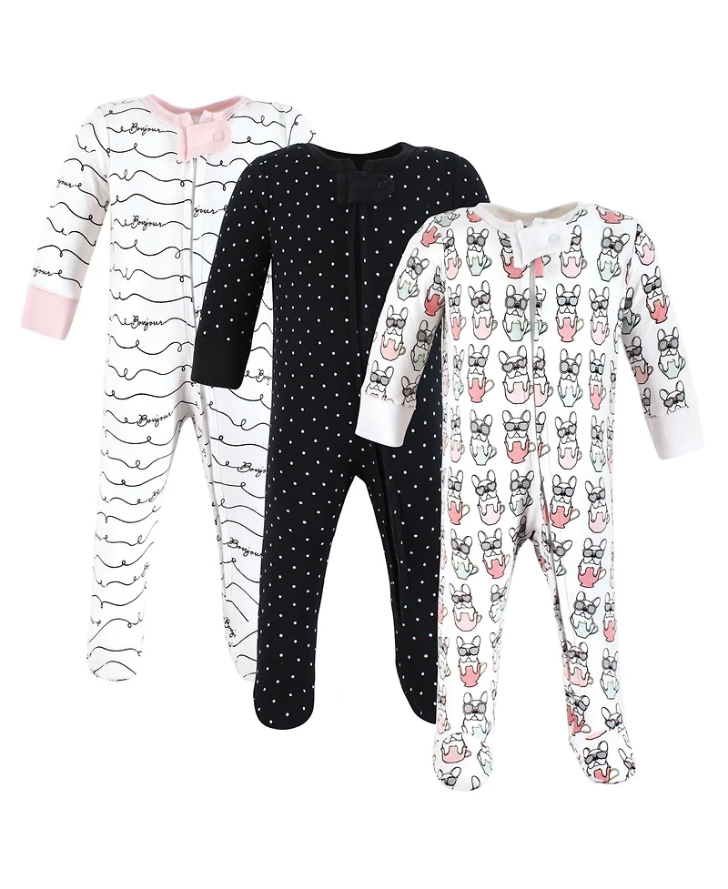 Hudson Baby Girls Cotton Preemie Sleep and Play