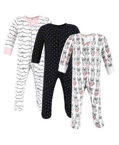 Hudson Baby Girls Cotton Preemie Sleep and Play