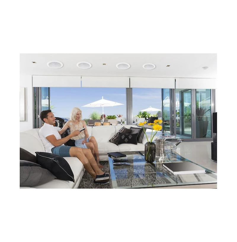 Pyle PIC8E 8" In-Wall/In-Ceiling Dual 2-Way Stereo Speakers - 300W, Pair
