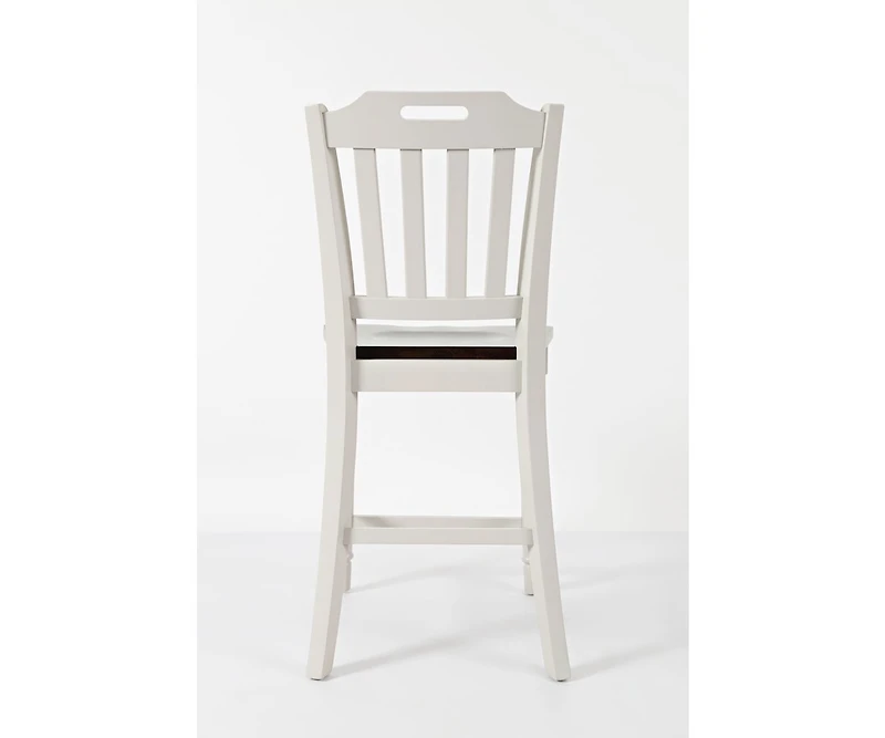 Orchard Park Farmhouse Solid Rubberwood Slatback Counter Height Stool (Set of 2)