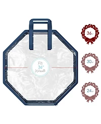 Wreath Storage Container - Clear Christmas Wreath Storage Bag, Dual Zipper and Handles - 36" Premium Wreath Storage Organizer Box - 2 Pack