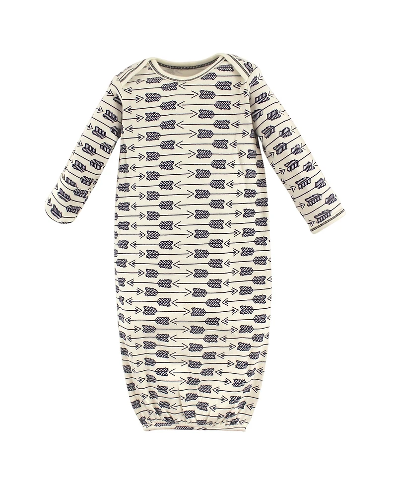 Touched by Nature Baby Boys Unisex Natural 3-Pack Interlock Gowns Set