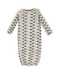 Touched by Nature Baby Boys Unisex Natural 3-Pack Interlock Gowns Set