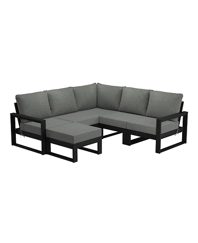 6-Piece Outdoor Patio Corner Sectional Sofa Conversation Set