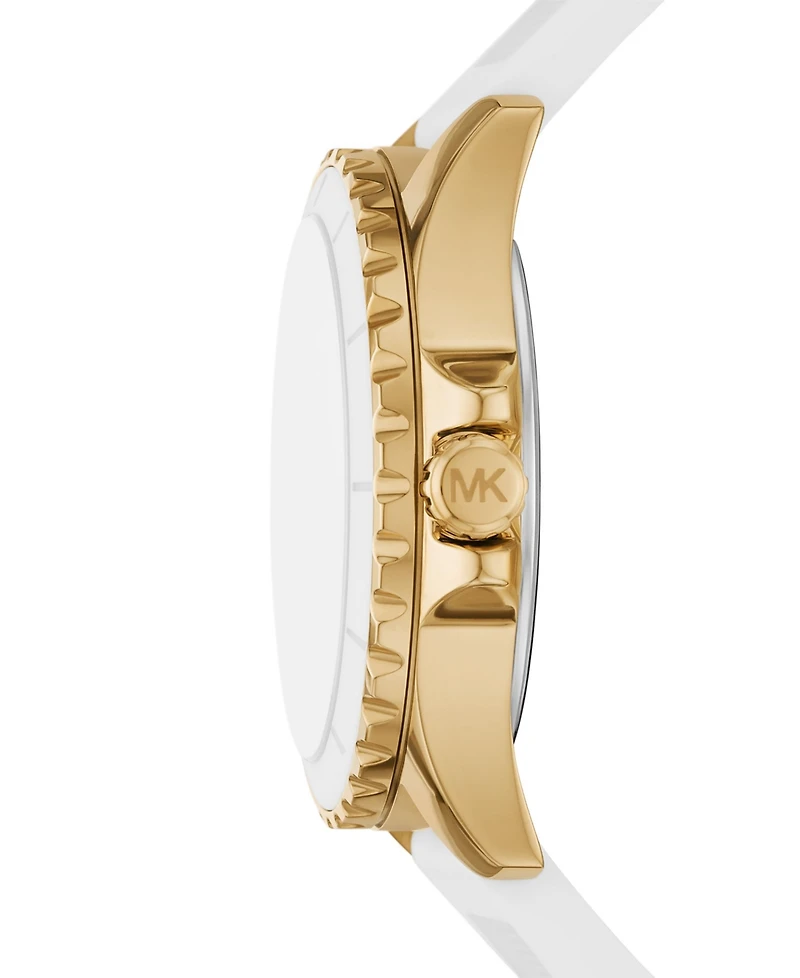 Michael Kors Women's Everest Three-Hand White Silicone Watch, 40mm