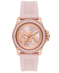 Michael Kors Women's Everest Three-Hand Blush Pink Silicone Watch, 40mm