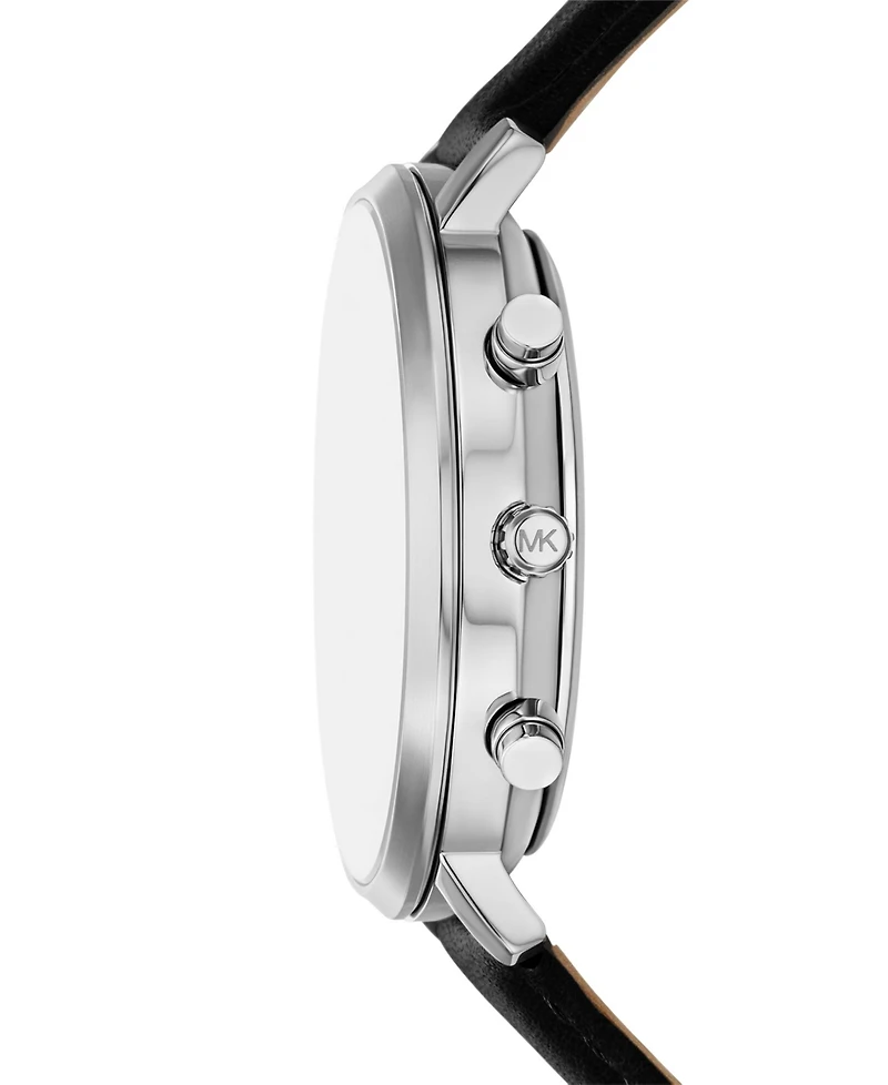 Michael Kors Men's Blake Multifunction Black Leather Watch, 42mm