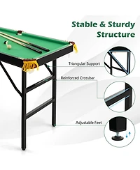 47 Inch Folding Billiard Table with Cues and Brush Chalk