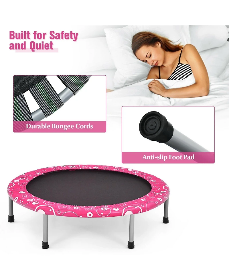 36 Inch Kids Trampoline Mini Rebounder with Full Covered Handrail