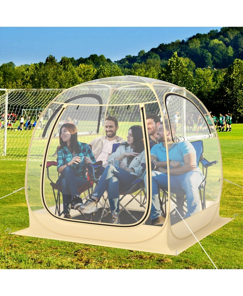 Instant Pop up Sports Tent with Carrying Bag and Floor Mat for 1-2/5-6 People