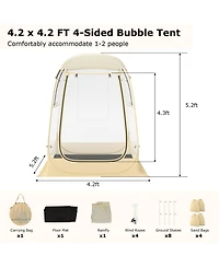 Instant Pop up Sports Tent with Carrying Bag and Floor Mat for 1-2/5-6 People