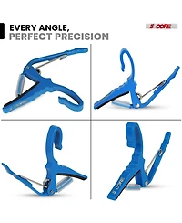 5Core Capo Acoustic Electric Guitar String Clip + 6Pcs Picks Celluloid Carry Bag - Al Blu
