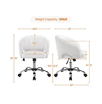 Yaheetech Home Office Chair with Tufted Barrel, Pink
