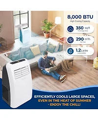 SereneLife 7,000 Btu Portable Air Conditioner with Dehumidifier & Fan