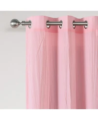 Grommet Broomstick Crush Curtains Pair, 38"X63"