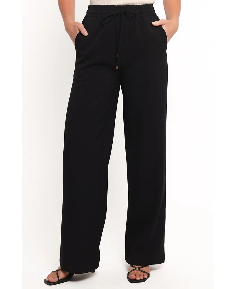 Petal and Pup Women's Cinch Wide Leg Crepe Pant