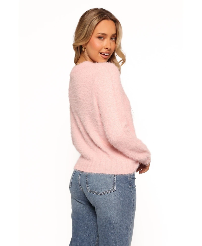 Petal and Pup Women's Aspra Fuzzy Crewneck Knit Sweater