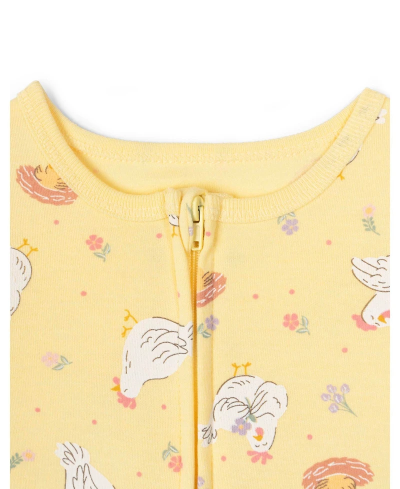 John Deere Baby Girls Animals Ribbed Zip Up Sleep N' Play Coverall