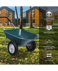 2 Tire Wheelbarrow Garden Cart Heavy-duty Dolly Utility Cart