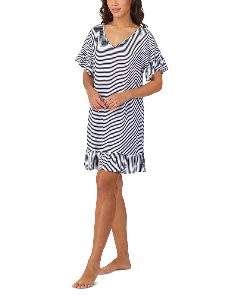 Cuddl Duds Women's Printed Short-Sleeve Sleep Tunic