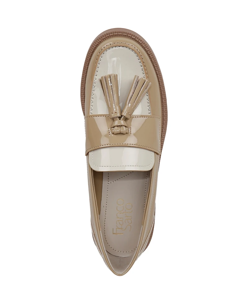 Franco Sarto Women's Lucia Round Toe Low Profile Tassel Loafers