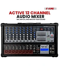 5 Core Audio Mixer 4800W Powered 12 Channel 240V Mixer System Usb MP3 Bluetooth Sd readers Digital Lcd Display