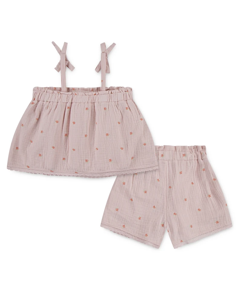 Levi's Little Girls 2-Piece Tie Tank Top and Shorts Set