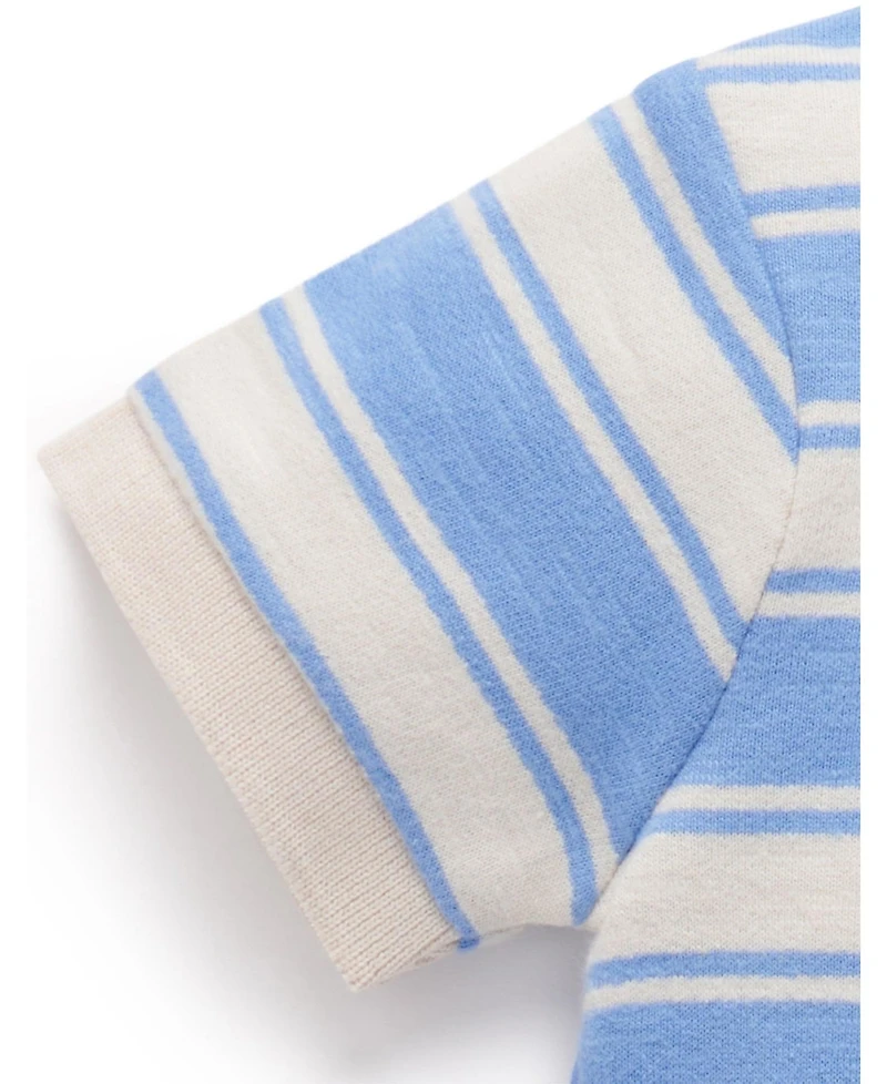 Purebaby Baby Boys Striped Polo Growsuit