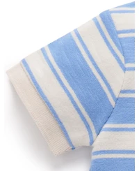 Purebaby Baby Boys Striped Polo Growsuit