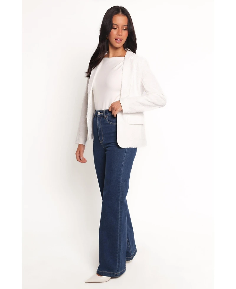 Petal and Pup Women's Darian Lace Knit Single Button Blazer