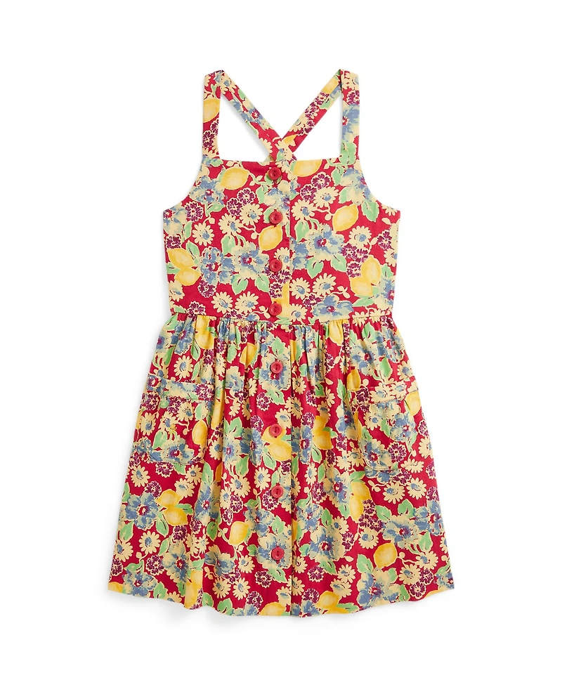 Polo Ralph Lauren Toddler and Little Girls Lemon-Floral Slub Dress