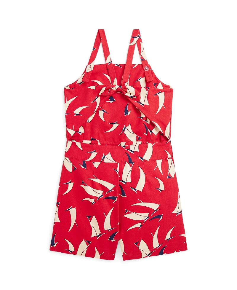 Polo Ralph Lauren Big Girls Sailboat-Print Canvas Romper