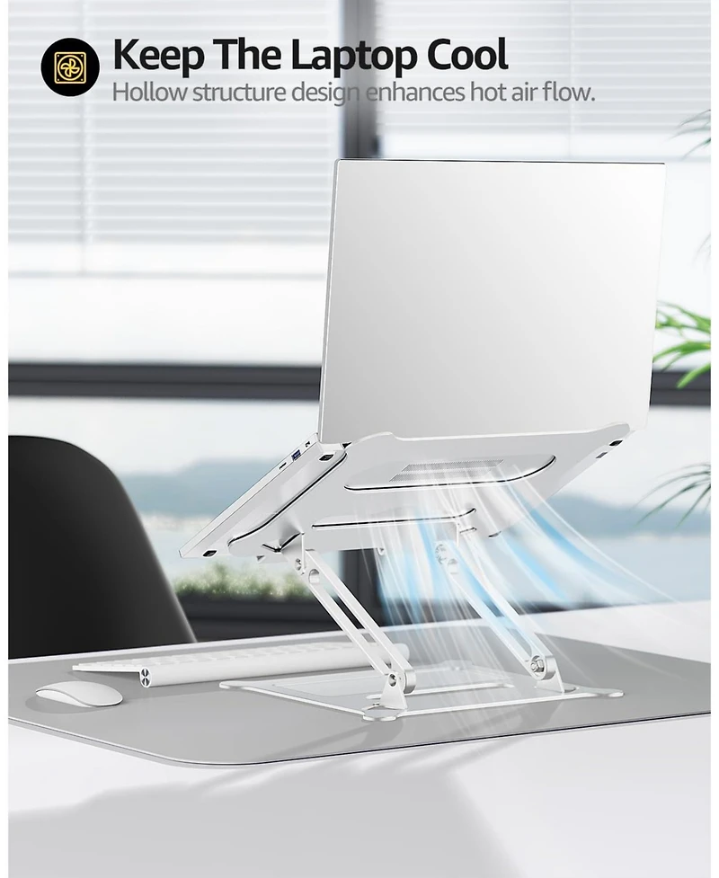 Laptop Notebook Stand Holder Adjustable Laptop Stand Portable Laptop Riser Compatible with MacBook Air Pro Hp Dell Xps Lenovo All Laptops 10-15.6"