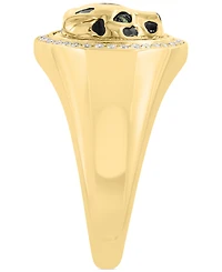 Effy Men's Diamond (1/6 ct. t.w.) & Tsavorite Accent Panther Ring in 14k Gold