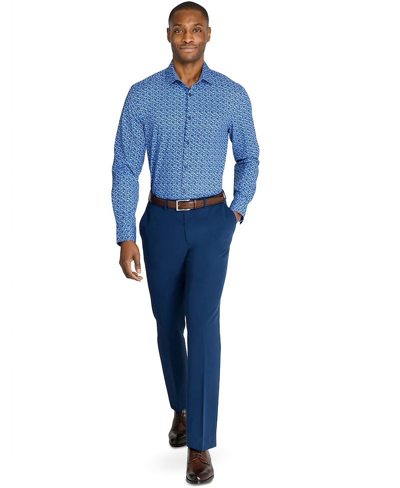 Men's Recycled Slim Fit Floral 4-Way Stretch Performance Dress Shirt