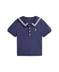 Polo Ralph Lauren Toddler and Little Girls Stretch Mesh Sailor Polo Shirt
