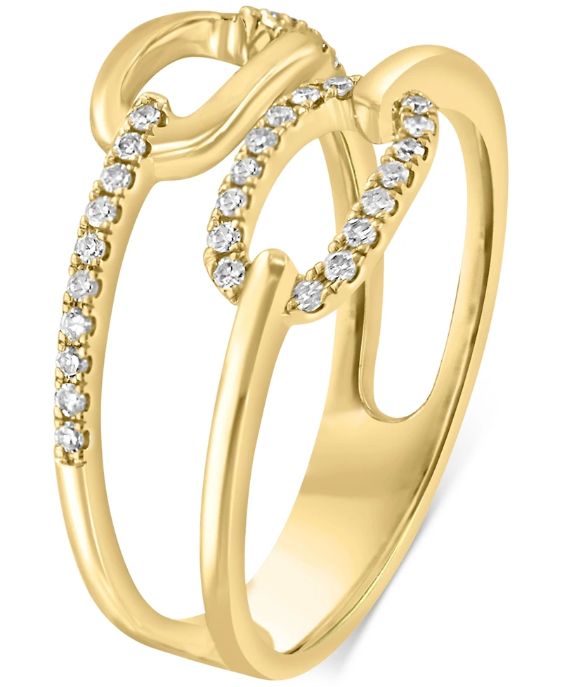 Lali Jewels Diamond Chain Link Double Row Ring (1/6 ct. t.w.) in 14k Gold