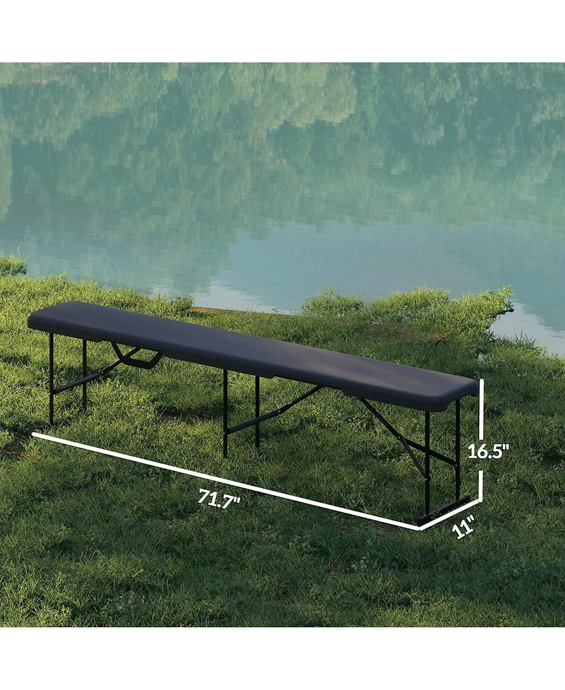 Outsunny 2 Pack 6 ft. Plastic Folding Benches,