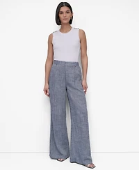 Dkny Women's High Rise Wide-Leg Pants
