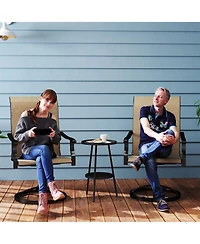 Outsunny Patio Swivel Chairs Set of 2, High Back Dining