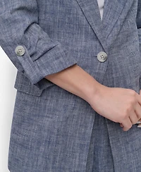 Dkny Women's Linen Blend One-Button Blazer