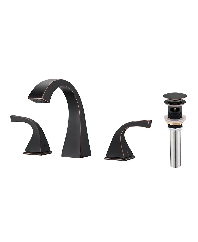 2-Handle Bathroom Sink Faucet with Drain, Oil Rubbed Bronze
