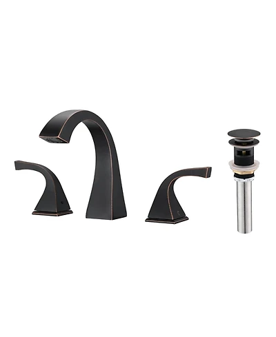2-Handle Bathroom Sink Faucet with Drain, Oil Rubbed Bronze
