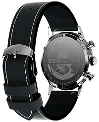 Timex Men's Quartz Analog Black Leather Watch, 40mm