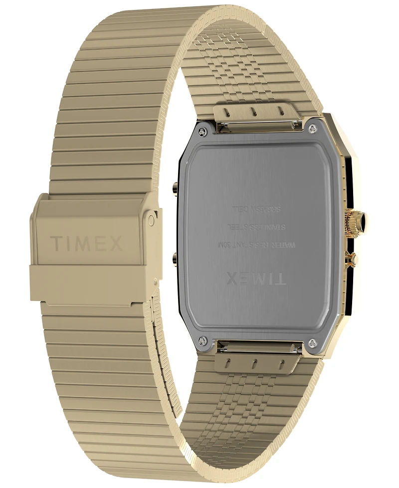 Timex Men's Quartz Analog Digital Gold-Tone Stainless Steel Watch, 33mm
